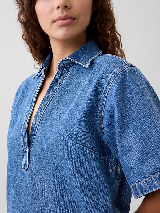 Image number 3 showing, Relaxed Mini Denim Shirtdress