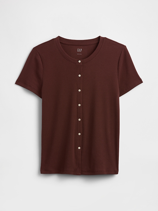 Image number 5 showing, Ribbed Button-Up Top