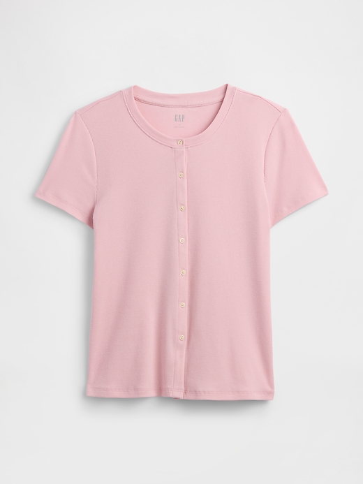 Image number 5 showing, Ribbed Button-Up Top