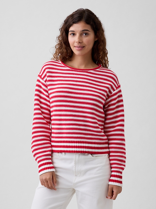 Image number 1 showing, Relaxed Stripe Rollneck Sweater