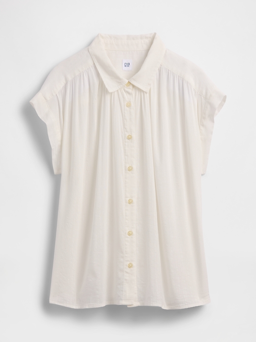 Image number 5 showing, Collared Cap-Sleeve Shirt