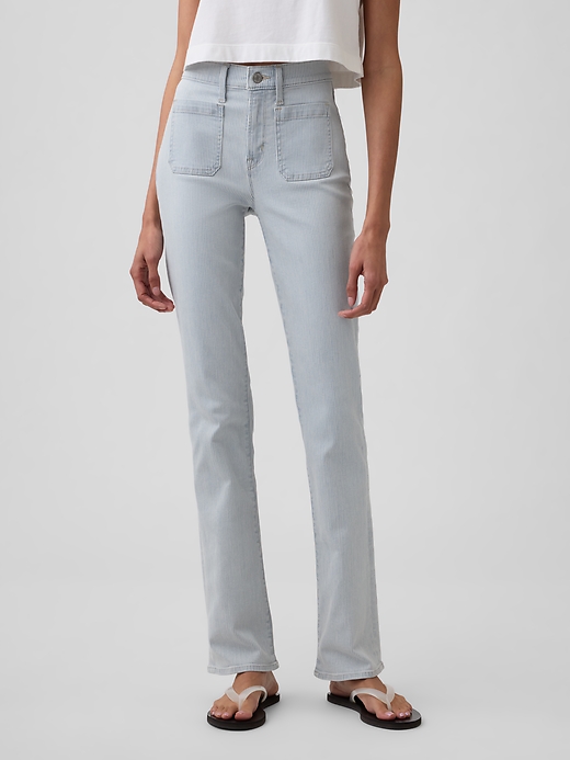 Image number 2 showing, Mid Rise Universal Stripe Baby Boot Jeans