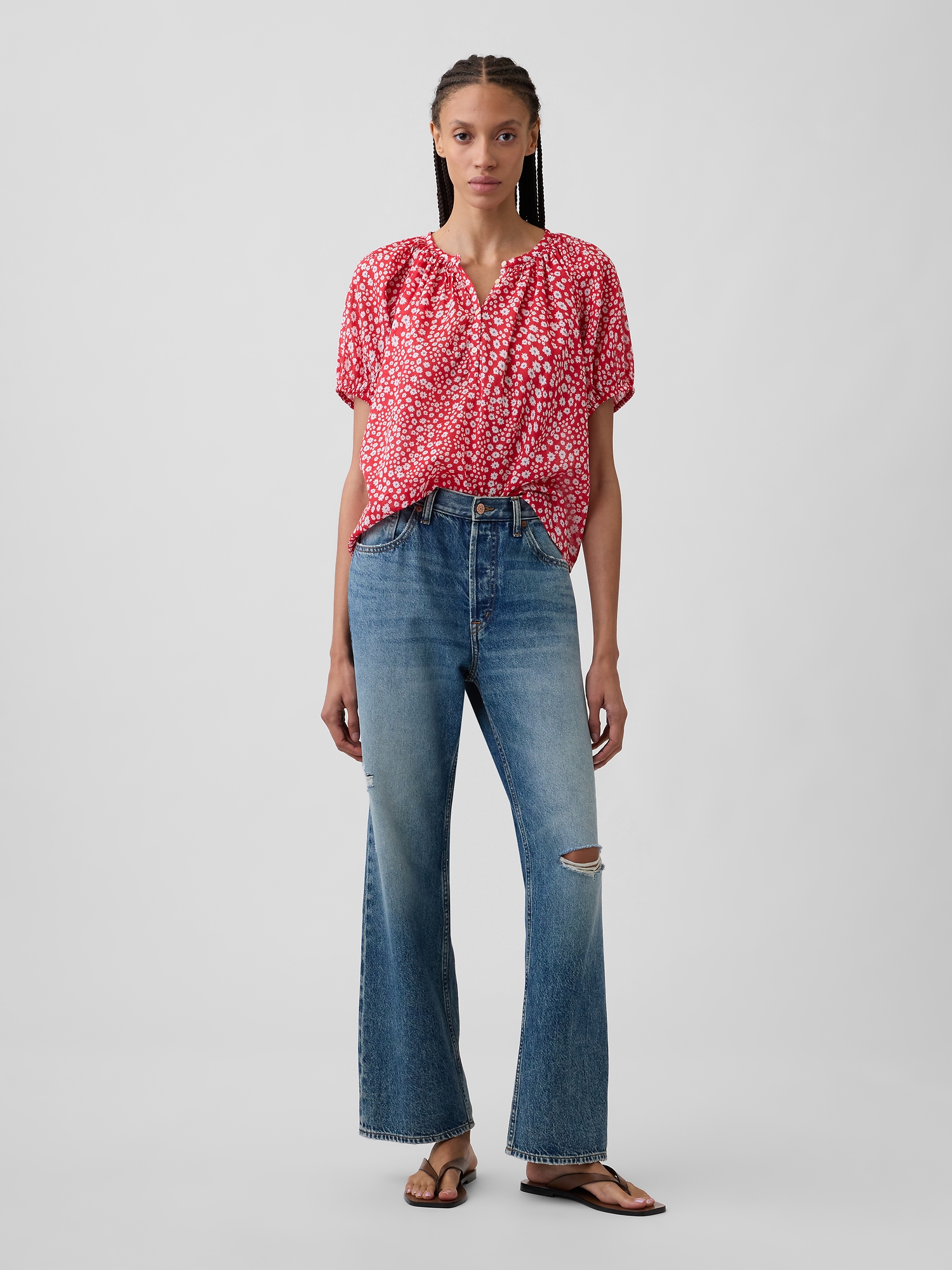 Oversized Puff Sleeve Top | Gap Factory
