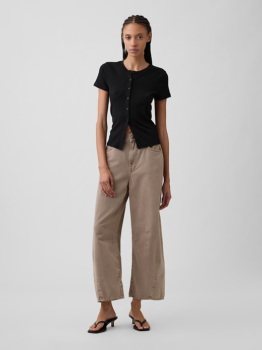 Ribbed Button-Up Top | Gap Factory