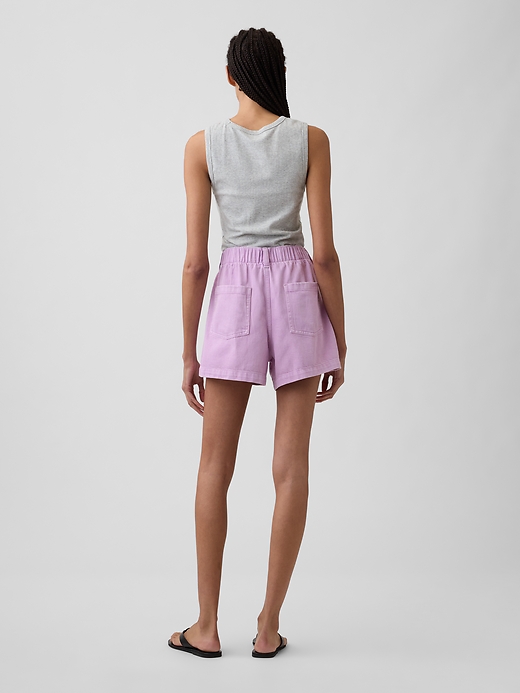 Image number 4 showing, 4" High Rise Soft Denim Utility Shorts