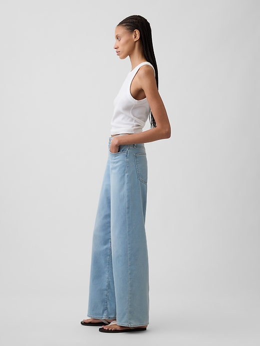 Image number 3 showing, High Rise Wide-Leg Sweatpant Jeans