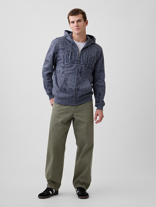 Image number 3 showing, Adult Relaxed Gap Logo Print Zip Hoodie