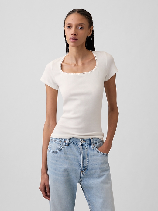 Image number 1 showing, Ribbed Squareneck Top
