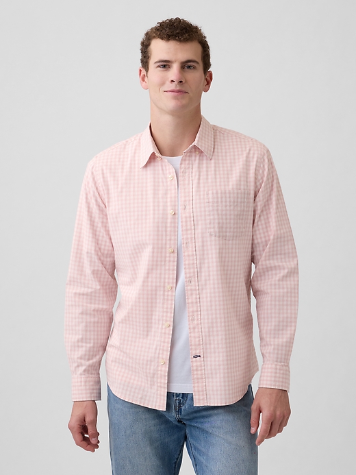 Image number 1 showing, Stretch Poplin Shirt in Standard Fit