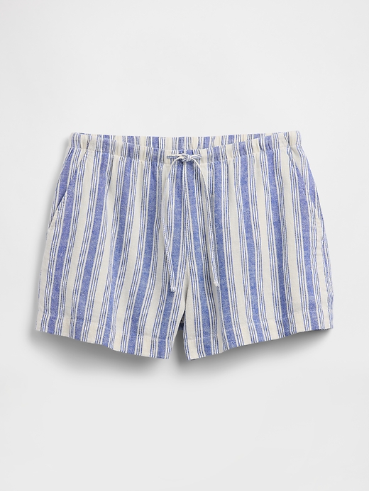 Image number 7 showing, 4" High Rise Pull-On Linen-Blend Shorts