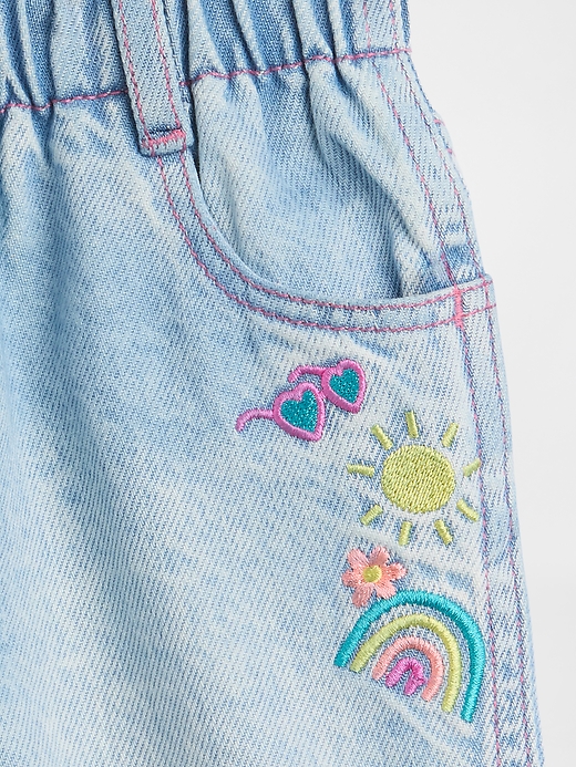 Image number 3 showing, babyGap Embroidered Paperbag Mom Jean Shorts