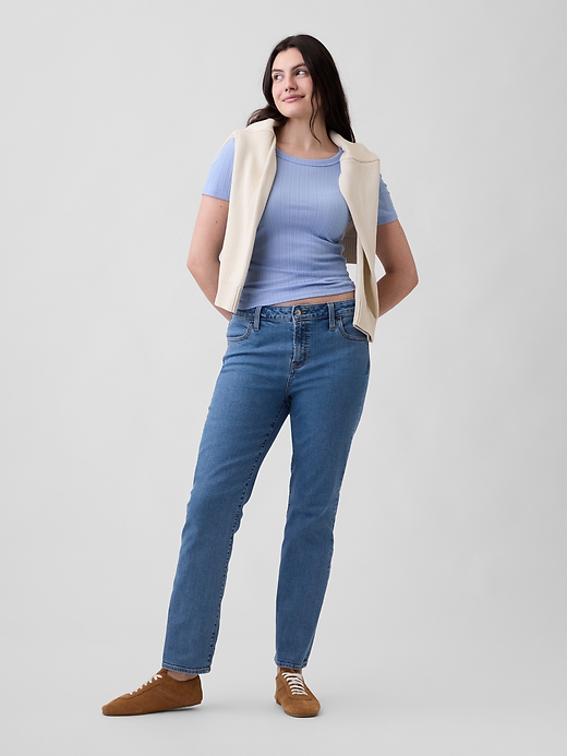 Image number 5 showing, Mid Rise Classic Straight Jeans