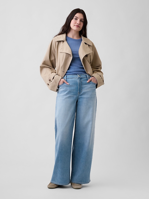 Image number 5 showing, Mid Rise Wide-Leg Jeans