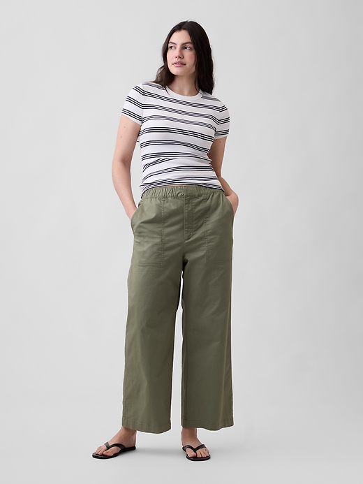 Image number 5 showing, High Rise Easy Wide-Leg Khakis
