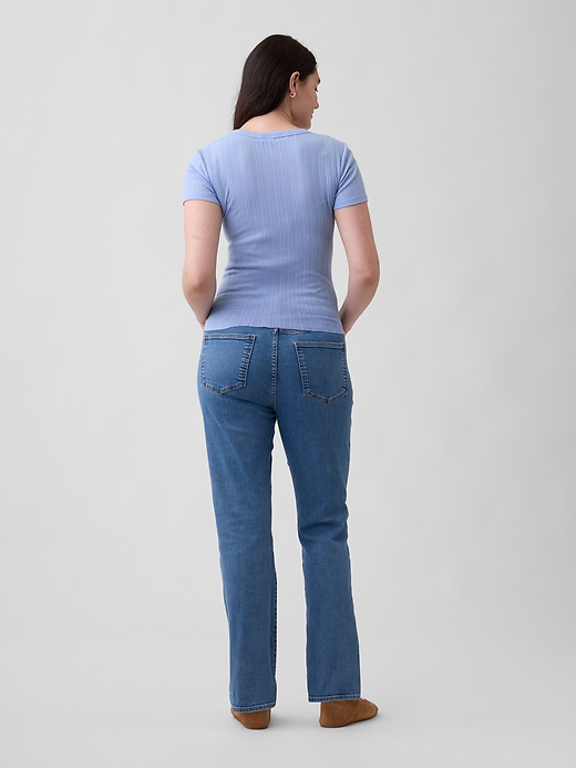 Image number 6 showing, Mid Rise Classic Straight Jeans
