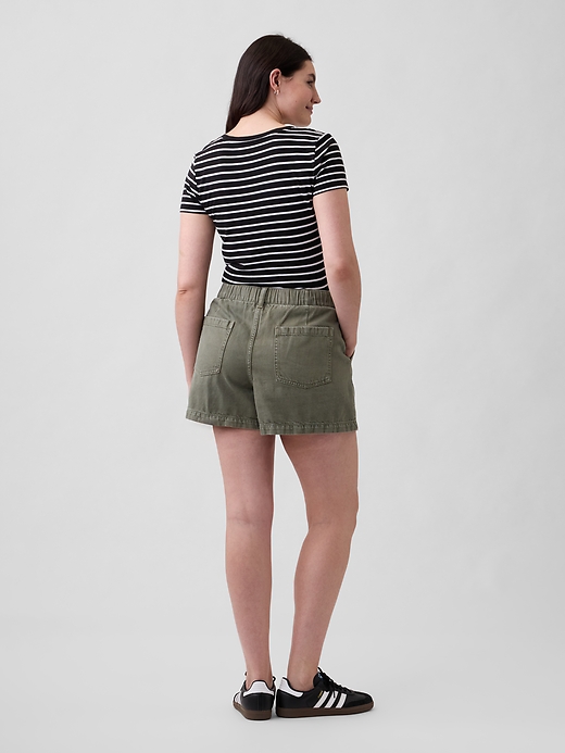 Image number 6 showing, 4" High Rise Soft Denim Utility Shorts