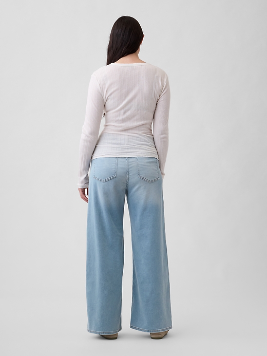 Image number 6 showing, High Rise Wide-Leg Sweatpant Jeans