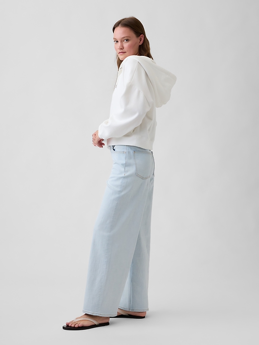 Image number 3 showing, Mid Rise Wide-Leg Jeans