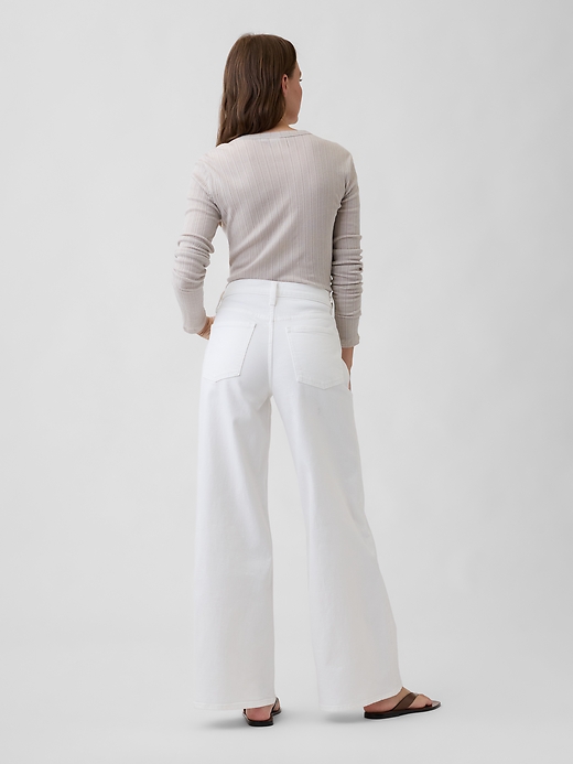 Image number 4 showing, Mid Rise Wide-Leg Jeans
