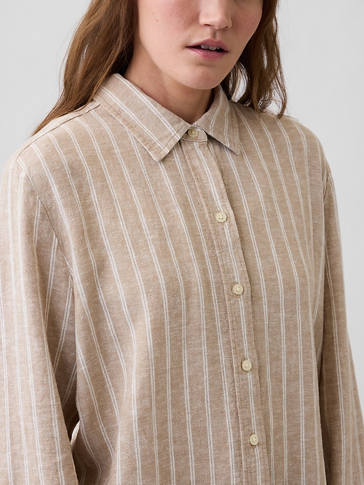 Image number 4 showing, Linen-Blend Easy Shirt