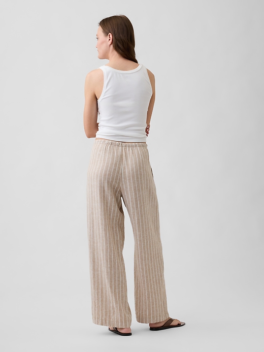Image number 4 showing, Relaxed Linen-Blend Wide-Leg Pants