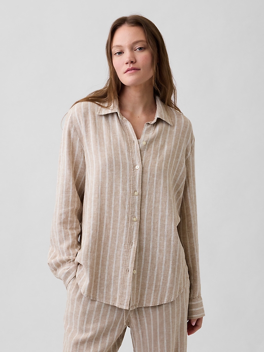 Image number 1 showing, Linen-Blend Easy Shirt