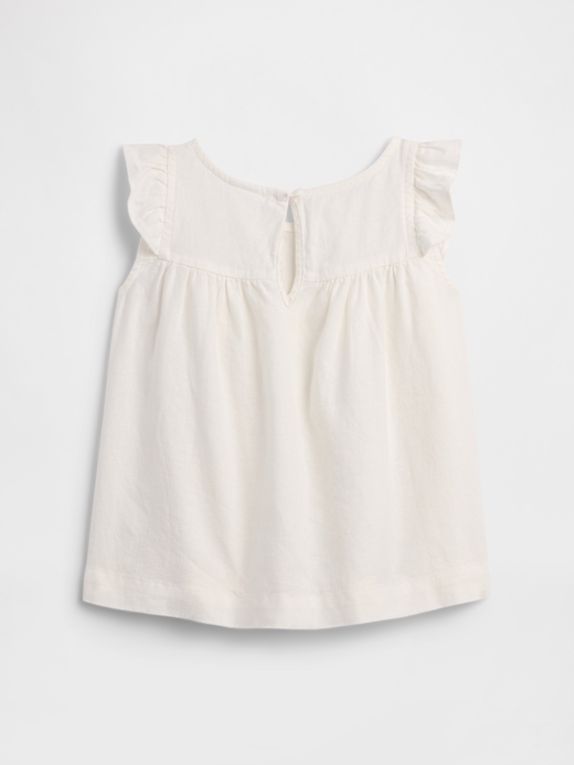 babyGap Linen-Blend Ruffle Top | Gap Factory