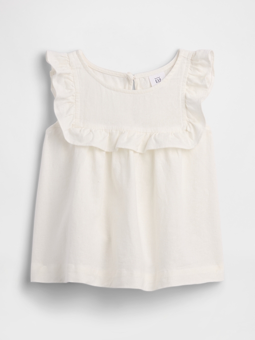 babyGap Linen-Blend Ruffle Top | Gap Factory