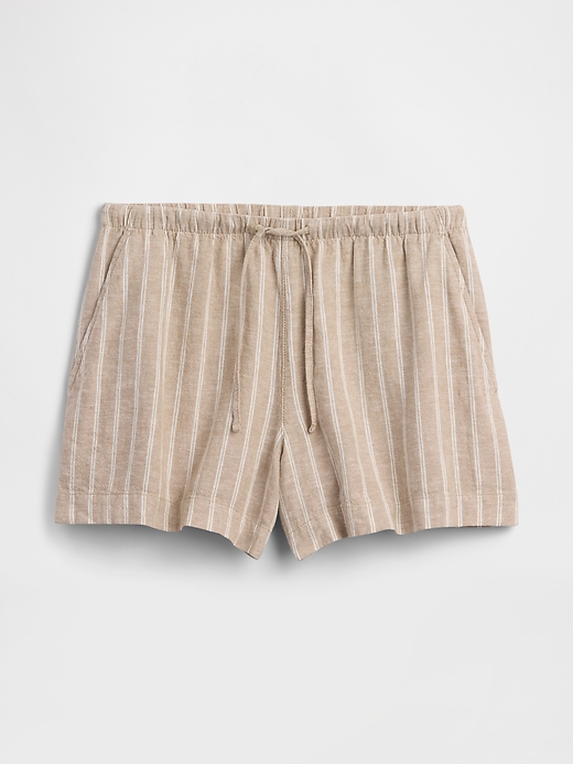 Image number 7 showing, 4" High Rise Pull-On Linen-Blend Shorts