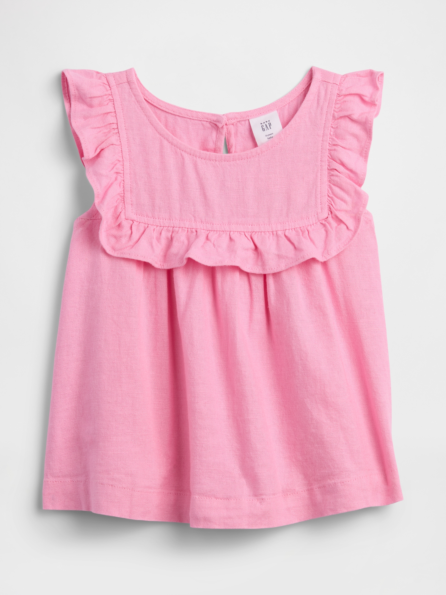 babyGap Linen-Blend Ruffle Top | Gap Factory