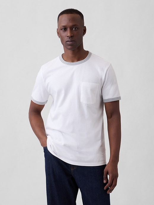 Image number 1 showing, Everyday Soft Ringer Pocket T-Shirt