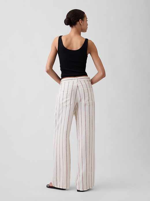Image number 4 showing, High Rise Linen-Blend Wide-Leg Pants