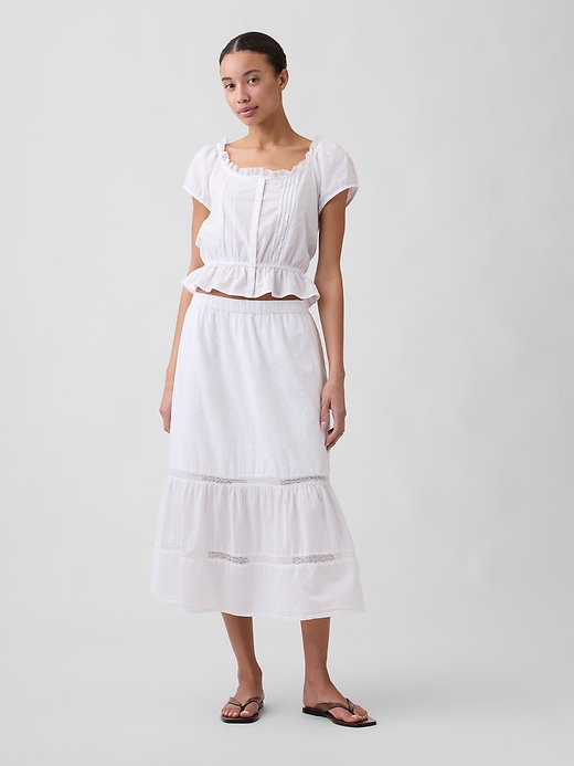 Image number 3 showing, Cap-Sleeve Pintuck Top