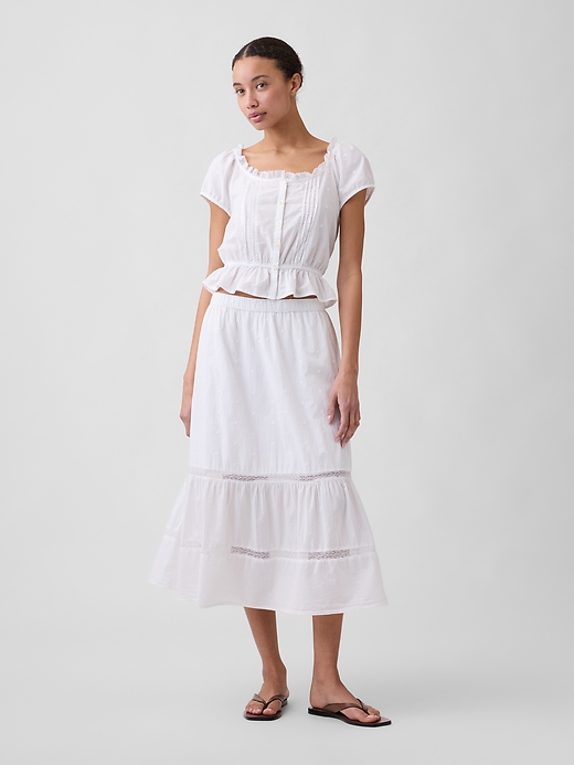 Image number 1 showing, Relaxed Tiered Maxi Skirt