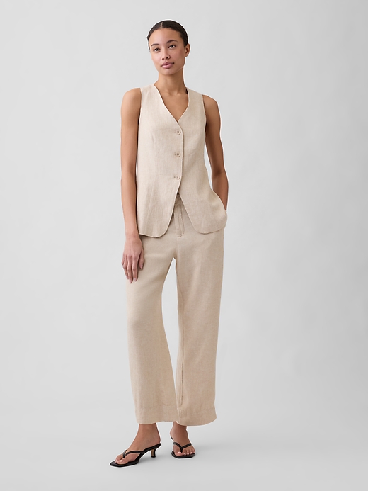 Image number 3 showing, Longline Linen-Blend Vest