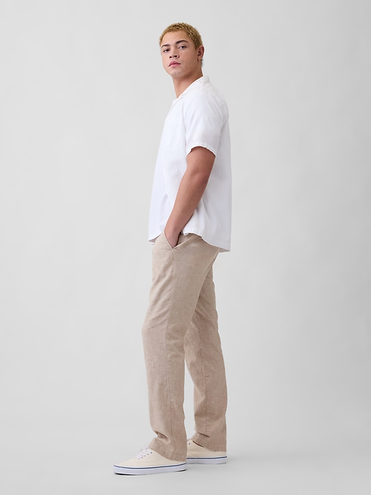 Image number 4 showing, Straight Linen-Blend Pants