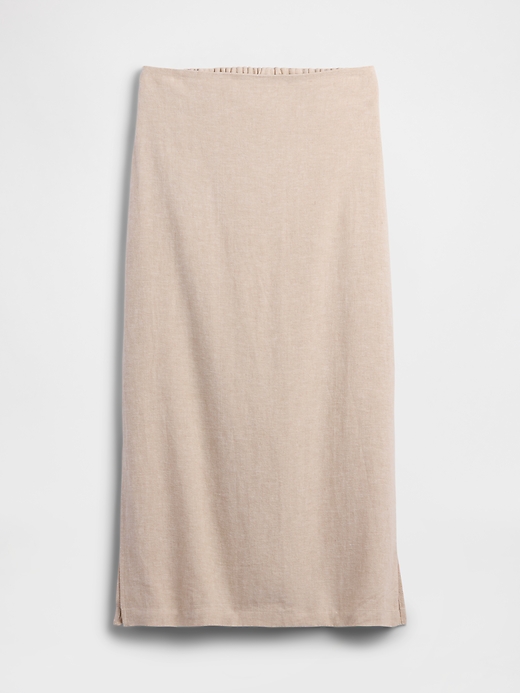 Image number 5 showing, Linen-Blend Maxi Slip Skirt