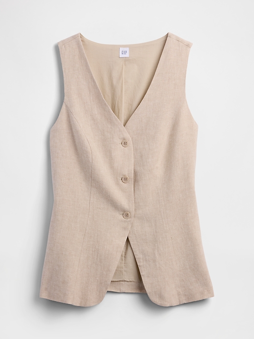Image number 5 showing, Longline Linen-Blend Vest