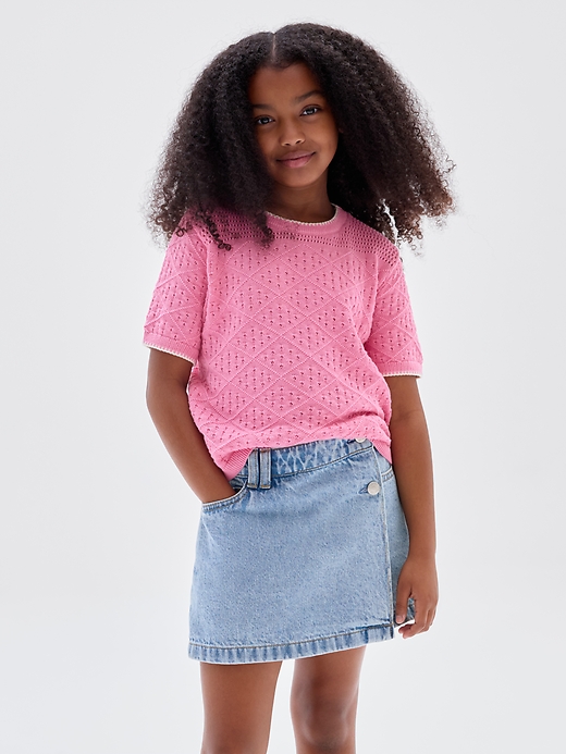 Image number 4 showing, Kids Relaxed Mixed-Stitch Sweater Top