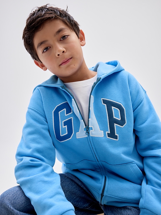 Image number 4 showing, Kids Relaxed Gap Logo Zip Hoodie