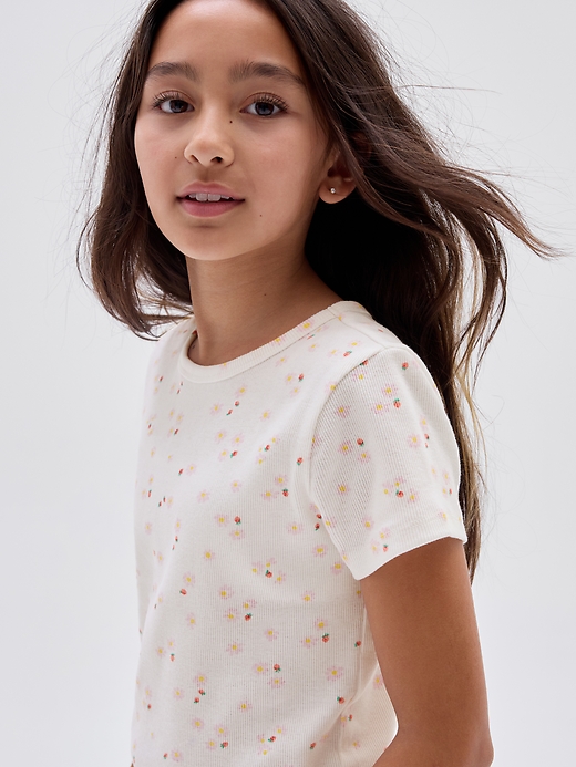 L'image numéro 4 présente T-shirt ras du cou côtelé pour Enfant