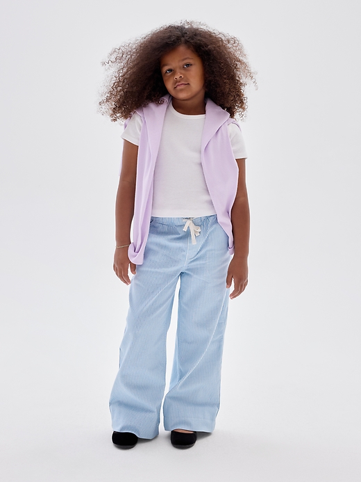 Image number 3 showing, Kids Stripe Pull-On Wide-Leg Pants