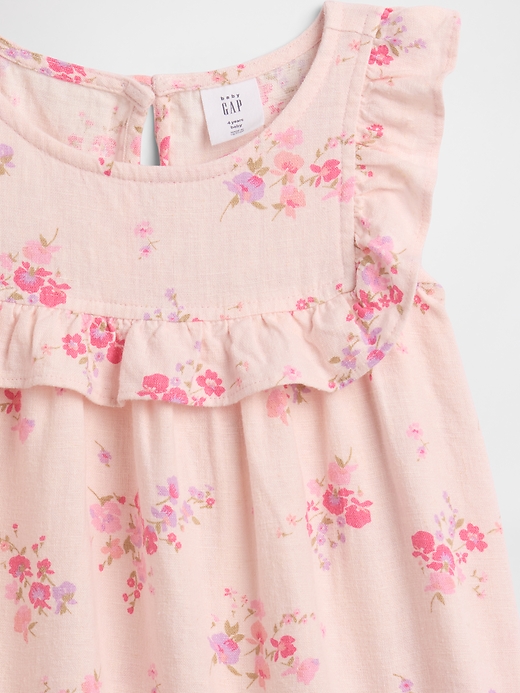 babyGap Linen-Blend Ruffle Top | Gap Factory
