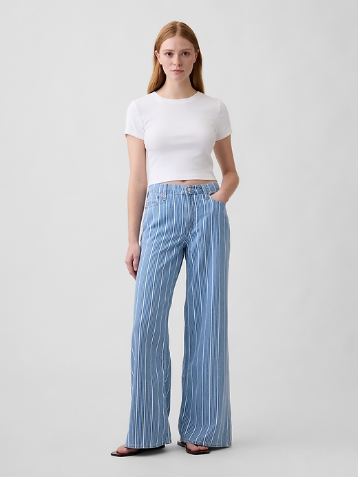 Image number 1 showing, Mid Rise Soft Wide-Leg Jeans
