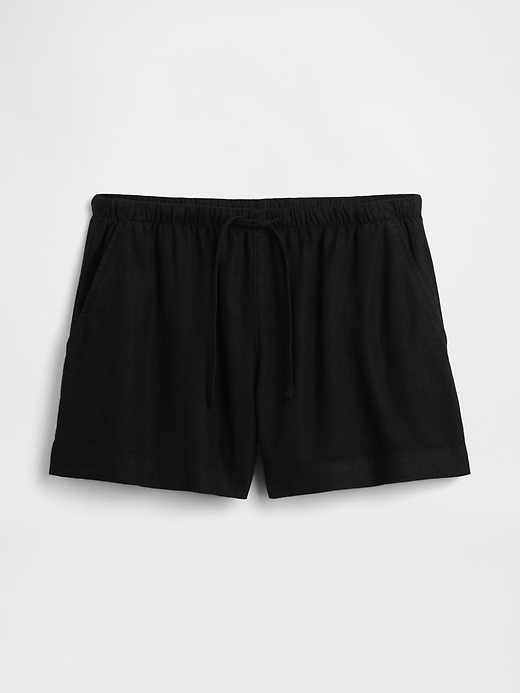 Image number 7 showing, 4" High Rise Pull-On Linen-Blend Shorts