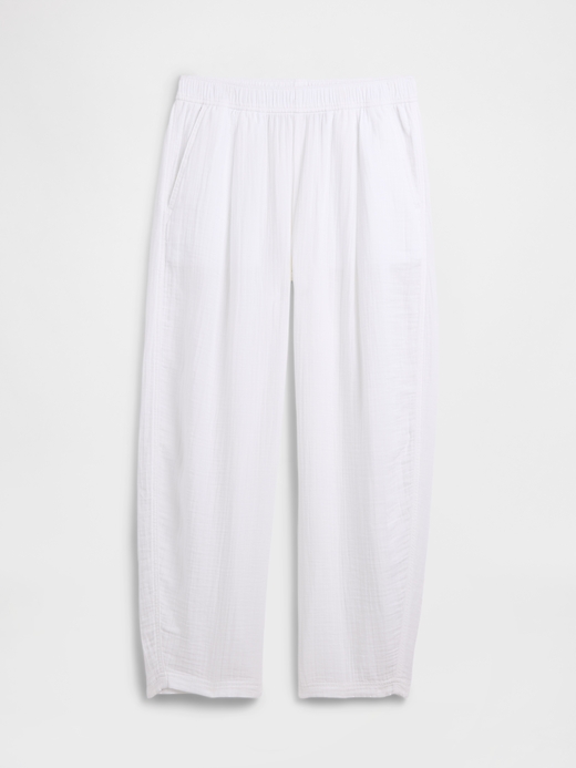 Image number 7 showing, Mid Rise Pull-On Barrel Gauze Pants