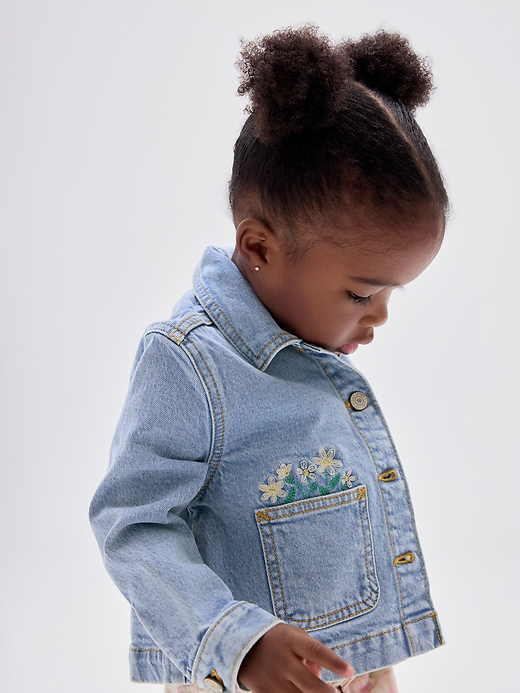 Image number 4 showing, babyGap Embroidered Denim Jacket