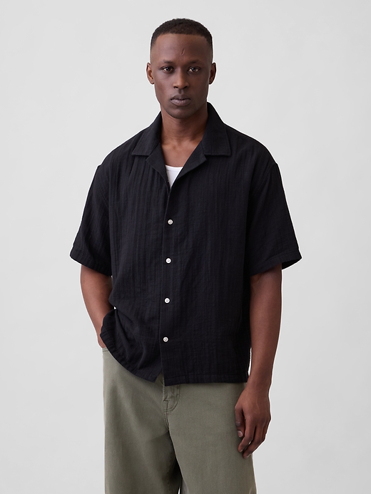 Image number 1 showing, Gauze Vacay Shirt in Boxy Fit