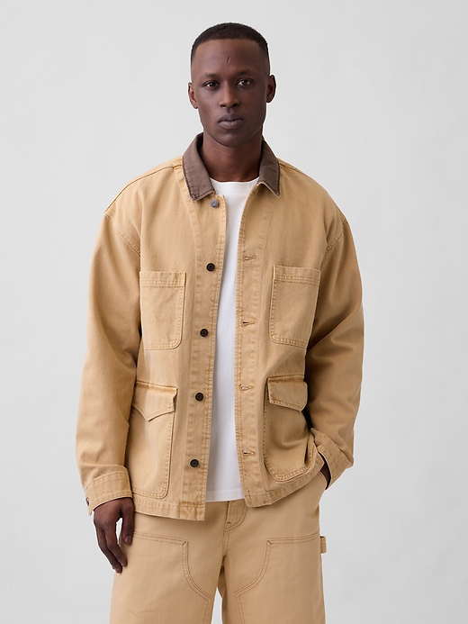 Image number 1 showing, Boxy Denim Chore Jacket