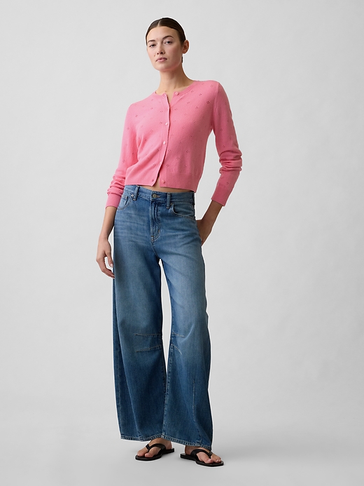 Image number 3 showing, CashSoft Pointelle Cardigan